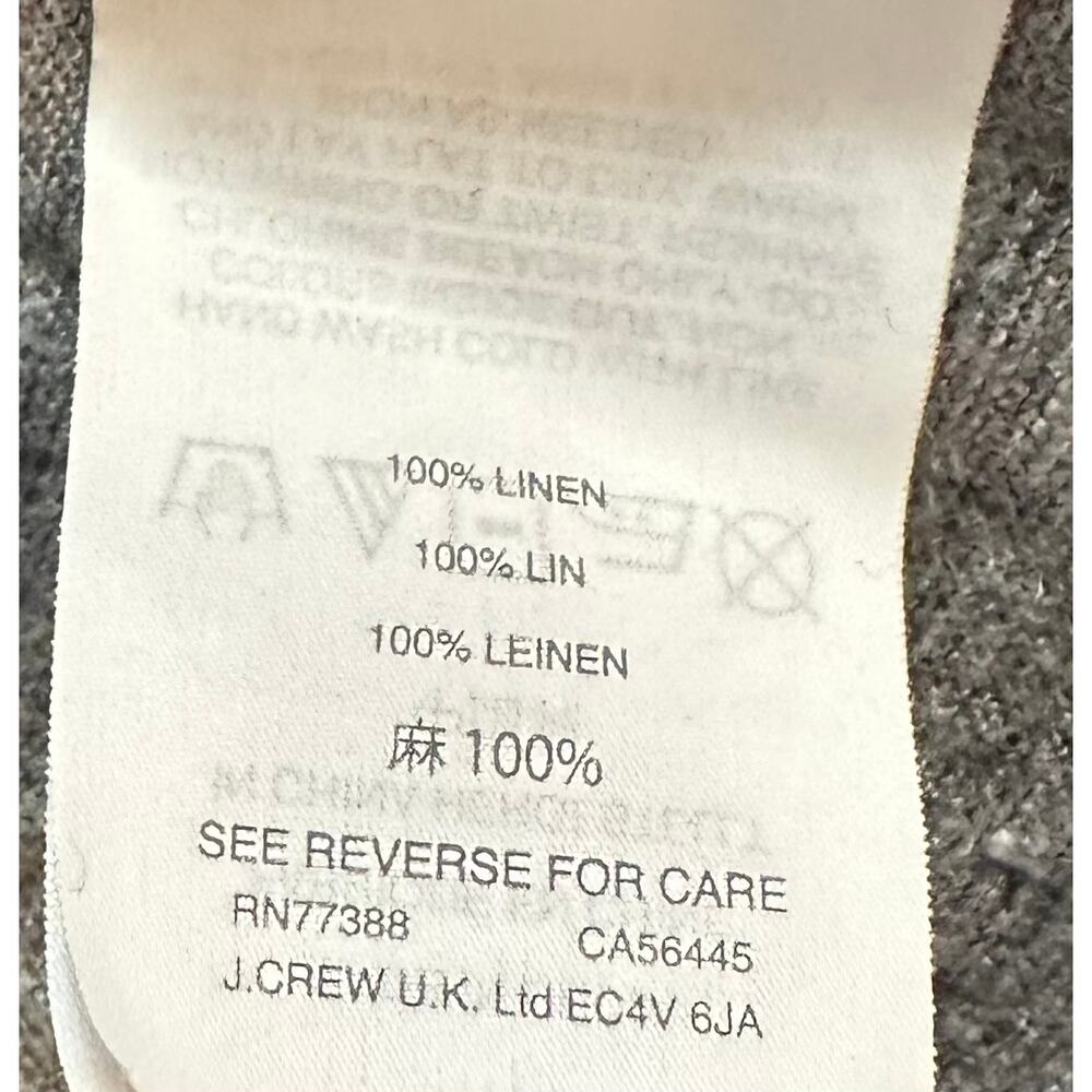 2/$30 J. Crew Pure Linen Flutter Sleeve T-Shirt Gray G6049 Size S - Picture 11 of 13